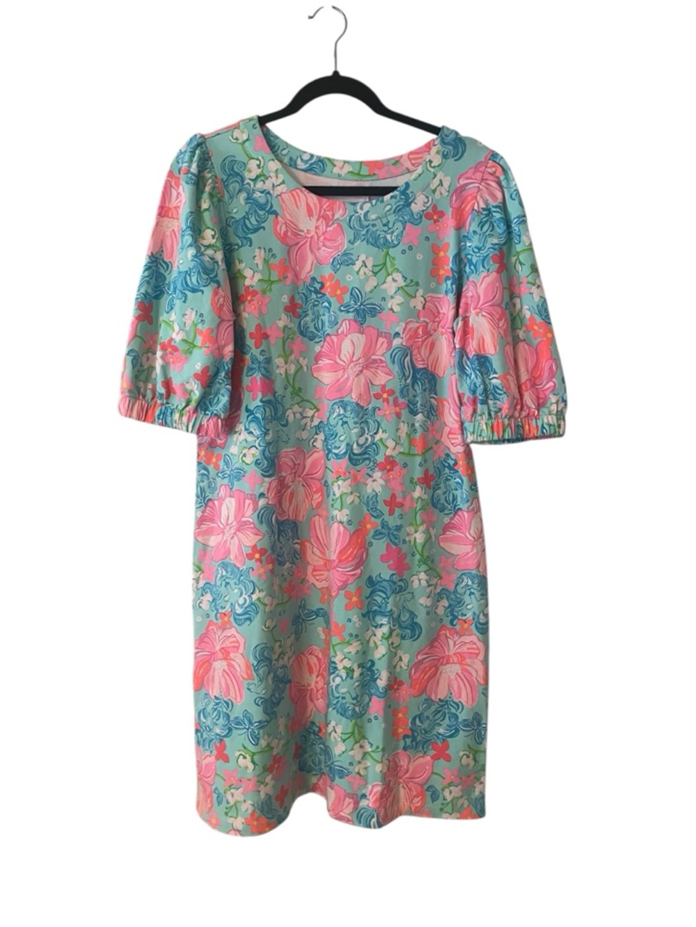 Lilly Pulitzer Cayce Short Sleeve Dress in Surf Blue Luscious Lions